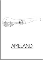 Ameland Plattegrond poster A4 poster (21x29,7cm) - DesignClaud