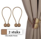 Luxe Gordijn Embrasse – Set van 2 stuks – Chocolade/ bruin – Magnetisch – Gordijnhouders – Embrasse haak – Gordijn embrasse haak – 40 CM – Gordijndecoratie – Gordijnen – Gordijnen kant en kla