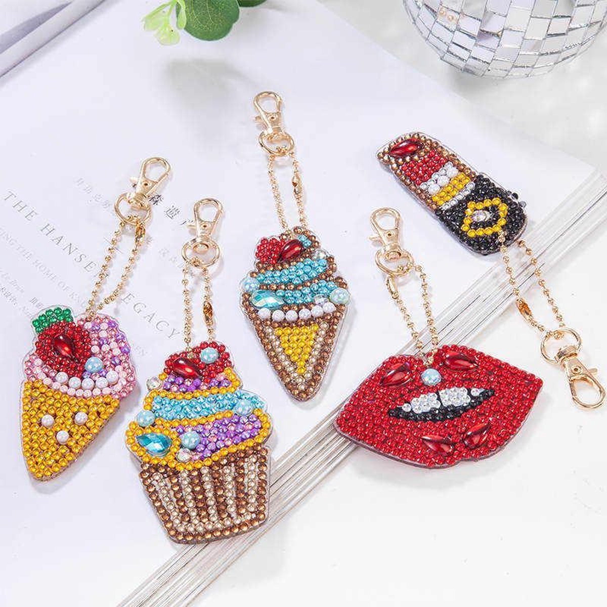 Diamond Painting Sleutelhangers set - Verschillende afbeeldingen - 5 stuks - Hobbypakket