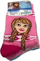 Frozen Anna, Elsa en Olaf kindersokken - Blauw / Roze -  Maat 31-34 - 3 paar
