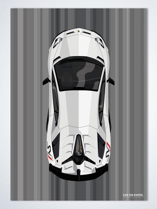 Lamborghini Aventador SVJ op Poster - 50 x 70cm - Auto Poster Kinderkamer / Slaapkamer / Kantoor