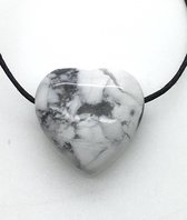 Howliet edelstenen hart hanger 2 cm kalmerende steen inclusief koord