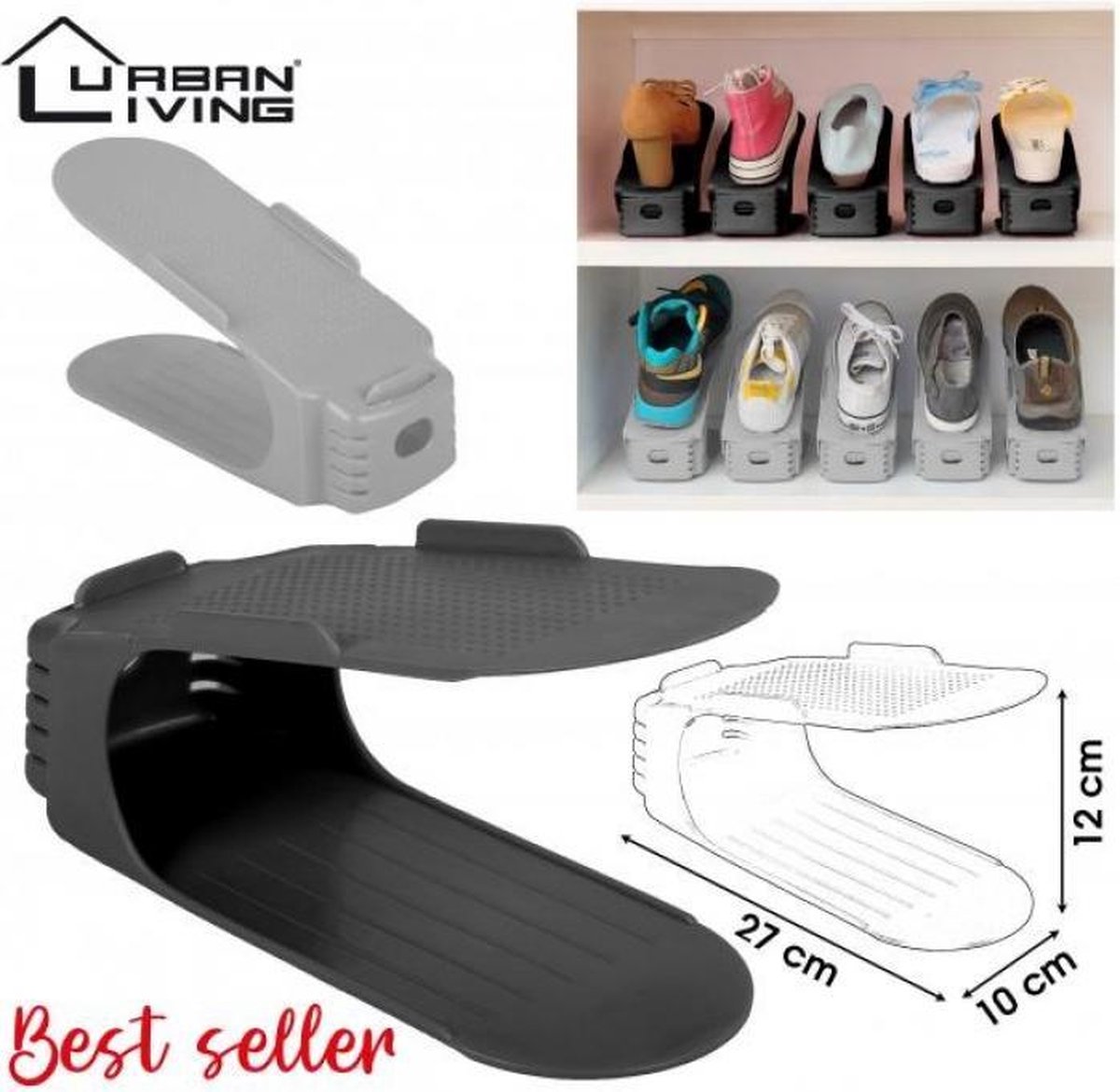 Urban Living Shoe Organizer Men - 4 pièces - Boîte à chaussures - Rangement  noir -... | bol.com