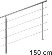 Monzana' escalier Monzana acier inoxydable - 150 cm avec 4 barres horizontales - balustrade acier inoxydable