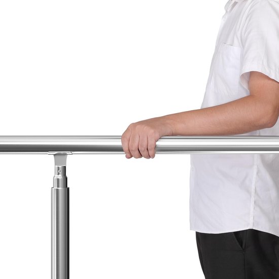 Monzana main courante en acier inoxydable - 100 cm sans barres - balustrade en acier inoxydable