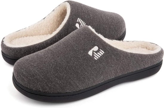 Pantoffels Heren - Sloffen - Maat 44/45 - Grijs - Anti-slip - Comfeet |  bol.com