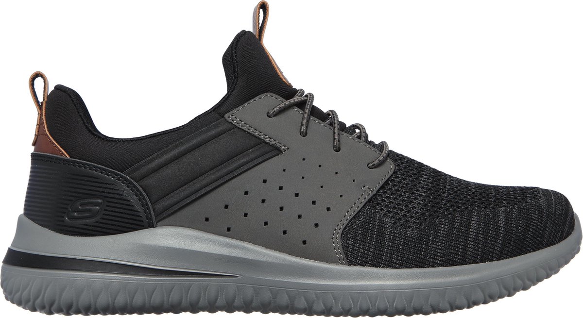 Skechers Delson 3.0 - Cicada Heren Sneakers - Black/Grey