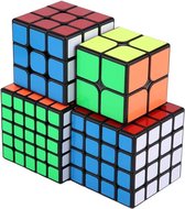Sengso® Speed Cube Pro - Set van 4 Cubes - 2x2/3x3/4x4/5x5 - Puzzelkubus - Breinbreker - Cube - Zwart - Puzzelspeelgoed - Educatief - Puzzel - Hersenkraker - Cadeauverpakking