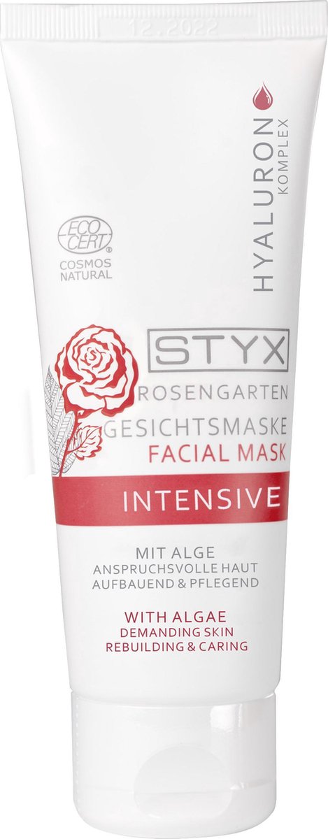STYX - Gezichtsmasker - Natuurlijk masker - Rozen - 70ml - 100% natuurlijk - Voor een veeleisende huid - Hyaluron - Hydraterend - Verzorgend - Verzachtend - Vegan - Biologisch - Dierproefvrij - anti-aging - Natuurlijke huidverzorging.