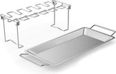 Kippenvleugelhouder | kippenpotenrek | geschikt voor oven en BBQ | bbq accesoires | kiphouder | RVS