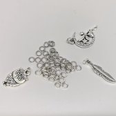 300 Open ringetje, Ø 4 , antiek zilverkleurig, mooi voor kleine bedel aanzetten armband of enkelbandjes
