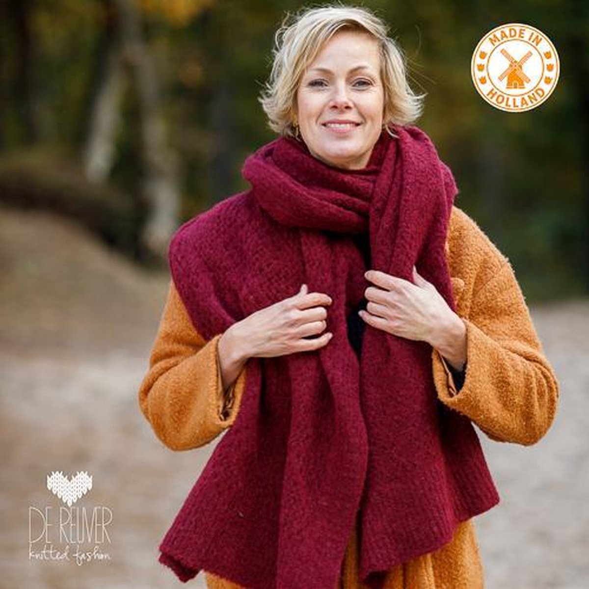 De Reuver Knitted Fashion SHAWL 100% NEDERLANDS (584)