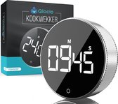 Qlocio Digitale Kookwekker Klok - Keukenwekker - Magnetisch - Zwart