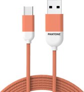 Pantone Type-C to USB A Nylon kabel/ 1.5 meter - Orange Oranje