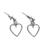 Oorbellen - oorbellen hangend hart studs - hart oorbellen - oorbellen hartjes - cadeau sieraden - oorbellen cadeau - zilveren oorbellen - valentijnsdag - hart oorbellen - stainless