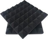 12x Noppenschuim Premium - Geluidsisolatie Wedges - Piramide vorm - Inclusief bevestigingsmateriaal - 30cm x 30cm x 5cm - Akoestisch studioschuim - Isoleren van Geluid - Studio - O