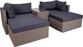 Rossi Lounge Set - Lounge set in cubo-grijs met zwarte kussens