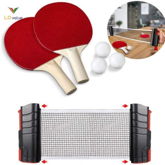 Tafeltennis Set – Ping Pongset – Tafeltennis Batjes – Pingpong – Tafel  Tennis Ballen –... | bol.com