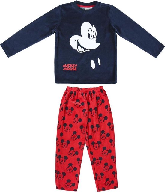Mickey Mouse - pyjama - kinder - katoen/velours - in doos - blauw/rood | bol.com