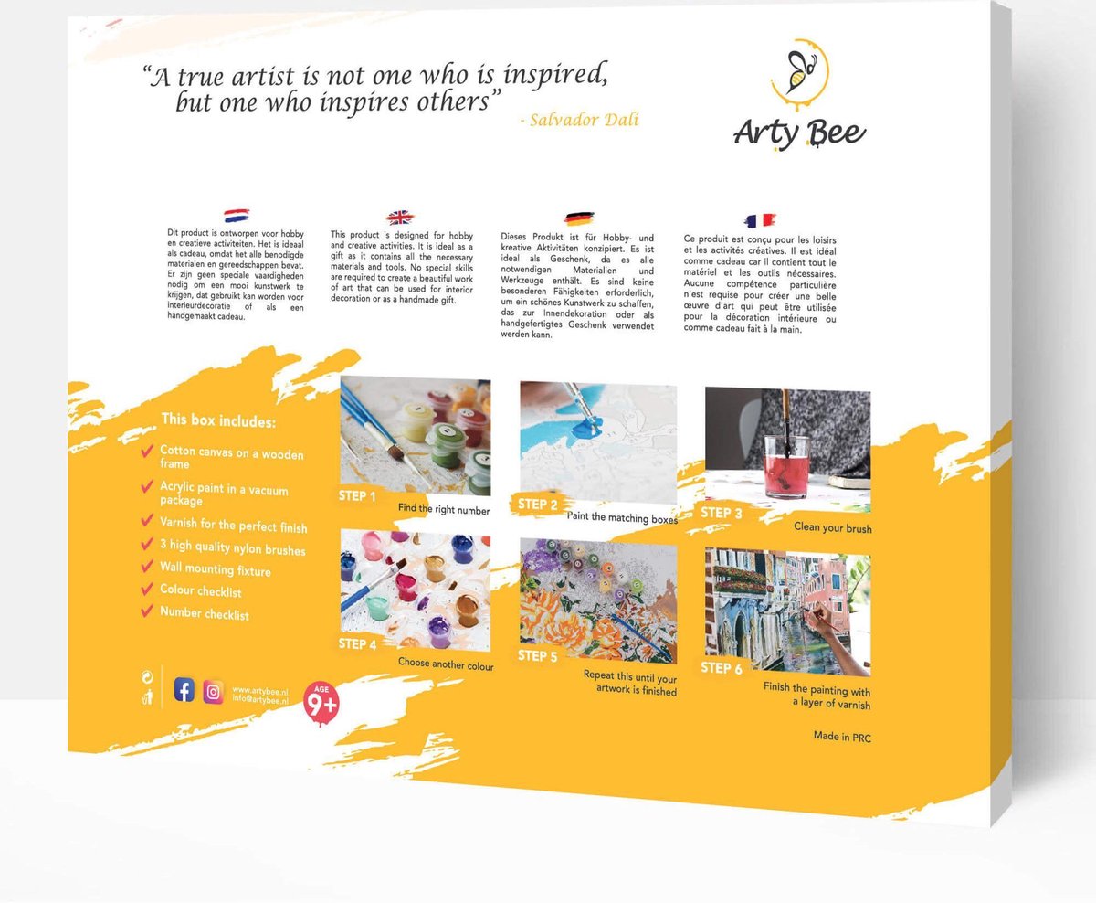 Schilderen Op Nummer Volwassenen DIY Paint By Number Compleet Hobby Pakket op Frame met Vernis - ®Arty Bee - Trotse Herder 50x40cm — afbeelding 12