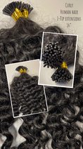 Microrings Hair Extensions Afro Curl 3A/3B human hair 50stuks 35cm