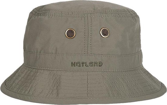 Hatland - Waterbestendige UV Bucket hoed voor heren - Kasai - Olijfgroen - maat M (57CM)