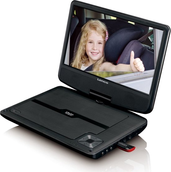 Lenco DVP-901 - Portable DVD-speler met batterij - 9 inch - Zwart | bol.com