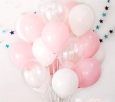 Ballonnen Set Naturel -  Rose - Wit | Effen | 9 stuks | Baby Shower - Kraamfeest - Verjaardag - Geboorte - Fotoshoot - Wedding - Marriage - Birthday - Party - Feest - Feestje - Huw