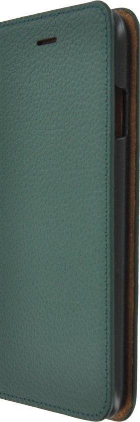 iPhone 12 - Protecteur d'écran iPhone 12 - Bookcase portefeuille étui portefeuille Ultra fin en cuir véritable Vert + Protecteur d'écran