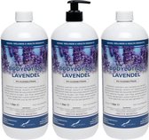 Bodylotion Lavendel 1 liter - set van 3 stuks - met gratis pomp