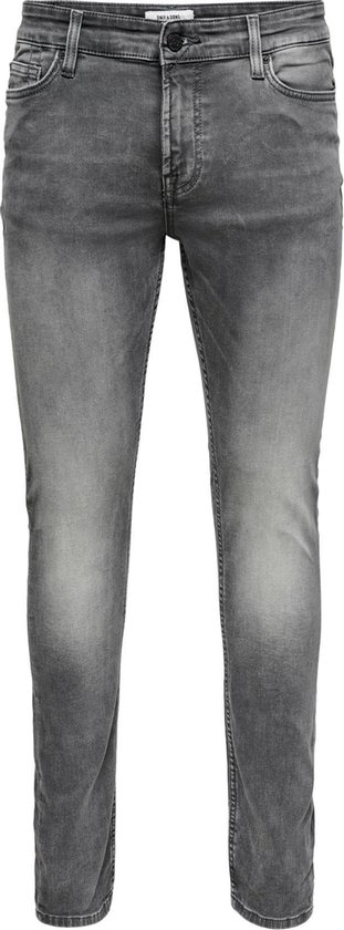 Only & Sons Jeans Onsloom Slim Zip Sweat Grey St 7103 22017103 Grey Denim Mannen Maat - W31 X L32