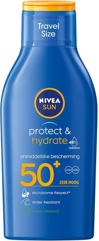 NIVEA SUN Protect & Hydrate Zonnebrand melk Travelsize SPF50+ - 100ML |  bol.com