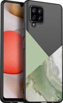 iMoshion Design voor de Samsung Galaxy A42 hoesje - Marmer - Groen / Zwart