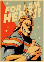 My Hero Academia 'For I am Here' Anime Vintage Poster 42x30cm.