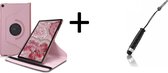 Tablethoes Geschikt voor: Samsung Galaxy Tab A7 10.4 (2020) T500/T505 Draaibaar Hoesje - Rotation Tabletcase - Multi stand Case - RosÃ© Goud + Stylus pen