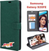 EmpX.nl Galaxy S20FE Groen Boekhoesje | Portemonnee Book Case voor Samsung Galaxy S20FE Groen | Flip Cover Hoesje | Met Multi Stand Functie | Kaarthouder Card Case Galaxy S20FE Groen | Besche