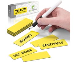 25 Whiteboard Magneten Balk 7,5 x 2,5 cm Geel - Herschrijfbaar