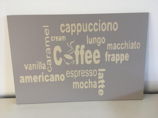 Tekstbord "Coffee" taupe 40cm x 60cm