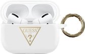 Guess Silicone Triangle Case voor Apple Airpods Pro 1 (1e generatie) - Wit