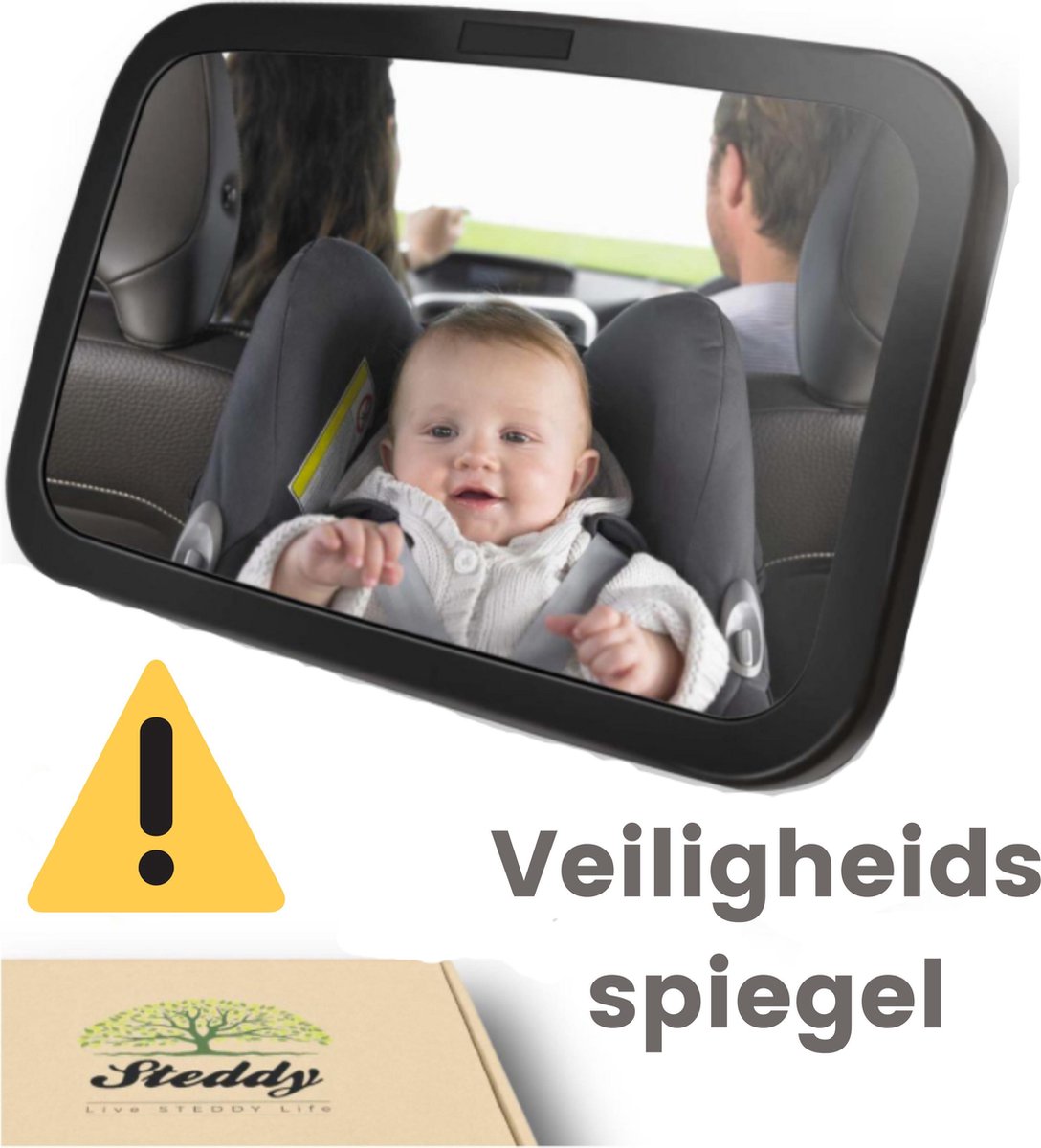 Baby Autospiegel - Universeel - Verstelbare Spiegel - Maxi Cosi Spiegel - Kind Auto Accessoires - Achterbank - Veiligheidsspiegel - Hoofdsteun - Autostoel