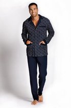 DeLafense- Javier- pyjama- marineblauw- 100% katoen XXL
