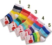 Regenboog sokken/2 paar: kleur 3 en 4 /mt 27-30