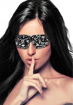 Printed Eye Mask - Love Street Art Fasion - Black - Bondage Toys - black - Discreet verpakt en bezorgd