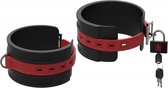 Silicone Ankle Cuffs - Bondage Toys - black and red - Discreet verpakt en bezorgd