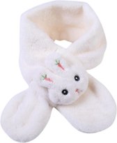 Kids Faux Fur Scarf Fluffy plush - Konijn sjaal schattig nekwarmer winter wrap sjaal voor meisjes jongens - Wit