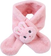 Kids Faux Fur Scarf Fluffy plush - Konijn sjaal schattig nekwarmer winter wrap sjaal voor meisjes jongens - Roze