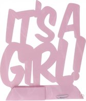 Tafeldecoratie | Its a girl | roze | Hoogte 22 cm | Breedte 17 cm | babyshowerdecoratie