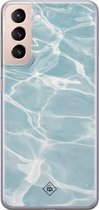 Samsung S21 hoesje siliconen - Aqua | Samsung Galaxy S21 case | blauw | TPU backcover transparant