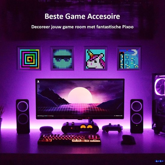 Divoom LED Panel 16x16 Retro RGB Display Wandlamp voor LED Lightbar DIY Pixel Art Animatie Decoratie Accessoires Multifunctioneel voor PC en Games