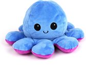 Knuffel Octopus Blauw/Paars - Mood Knuffel Omkeerbaar - Mood Octopus - valentijn cadeautje voor haar - Emotie Knuffel - Verwisselbaar - Blij en Boos knuffel - valentijn cadeautje vrouw